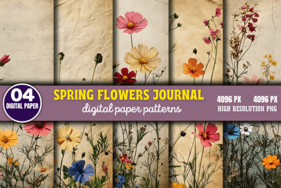 Download Spring Flowers Digital Paper Pattern 16 - Digital paper Collection
