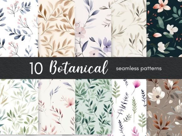 Download Seamless Botanical Pattern Digital Paper - Digital paper Collection