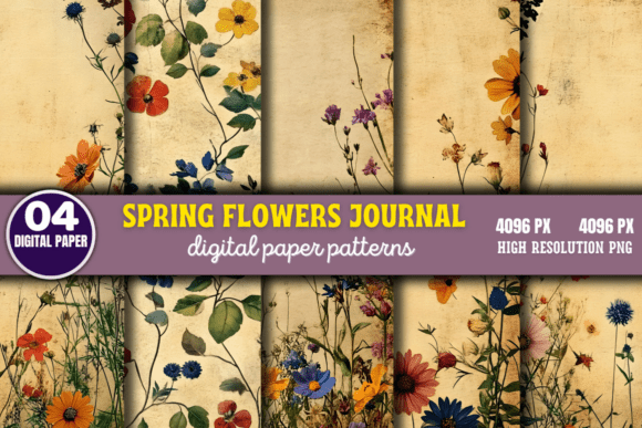 Download Spring Flowers Digital Paper Pattern 10 - Digital paper Collection