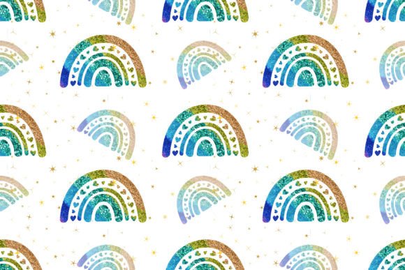 Download Boho Glitter Rainbow Pattern - Boho Collection