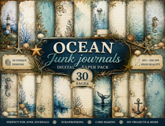 Download Vintage Coastal Seashell Background - Vintage Collection