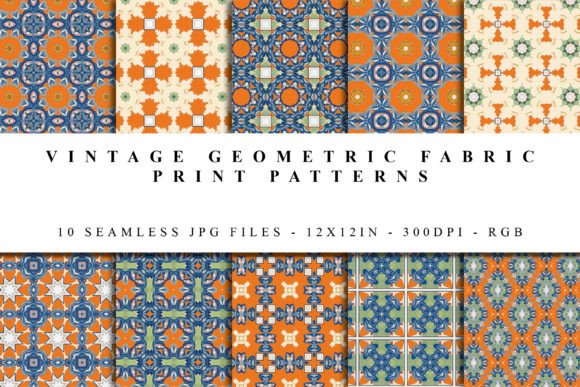 Download Vintage Geometric Fabric Print Patterns - Vintage Collection