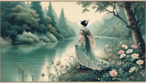 Download Vintage River Postcard - Vintage Collection