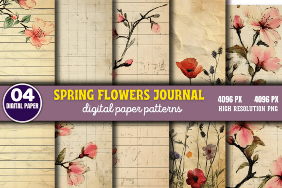 Download Spring Flowers Digital Paper Pattern 13 - Digital paper Collection