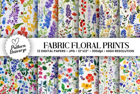 Download Floral Fabric Print Digital Papers - Digital paper Collection
