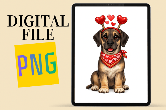 Download Valentine Cute Boxer Puppy Dog PNG - Boxer Collection