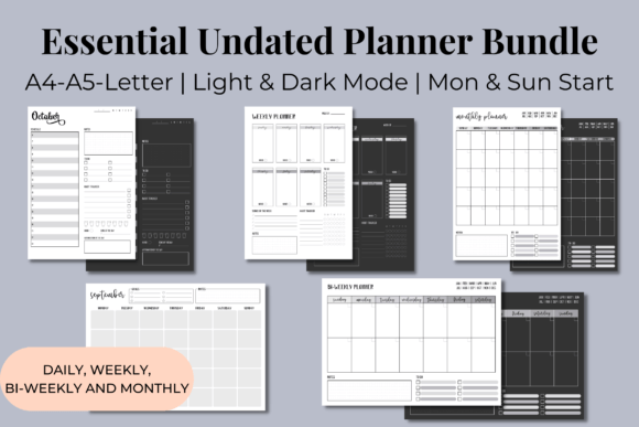 Download Essential Undated Planner Bundle #4 - Premium Resources