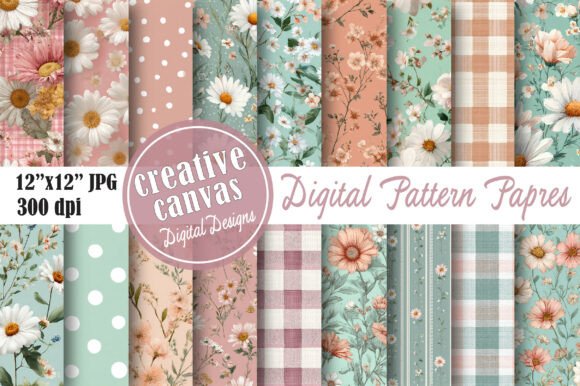 Download Coquette Daisy Floral Digital Paper - Premium Resources