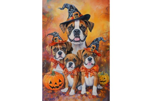 Download Halloween Boxer Dog Family Wall Decor - Boxer Collection