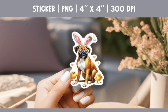Download Boxer Easter Dog Printable Sticker - Boxer Collection