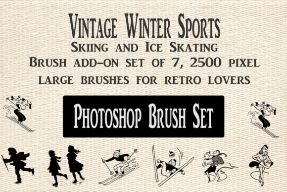 Download Vintage Winter Sports Photoshop Brushes - Vintage Collection