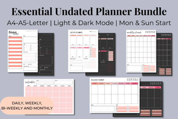 Download Essential Undated Planner Bundle #5 - Premium Resources
