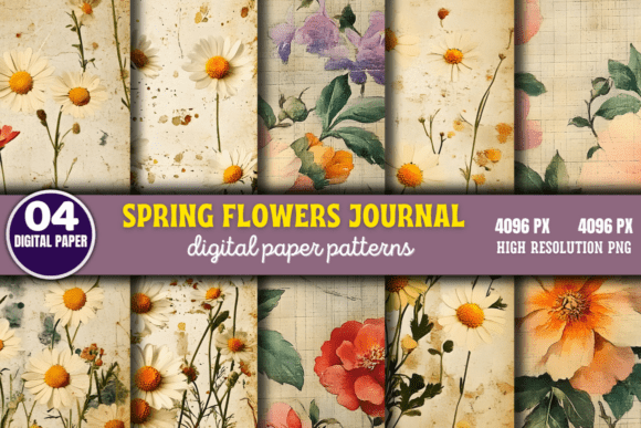 Download Spring Flowers Digital Paper Pattern 15 - Digital paper Collection