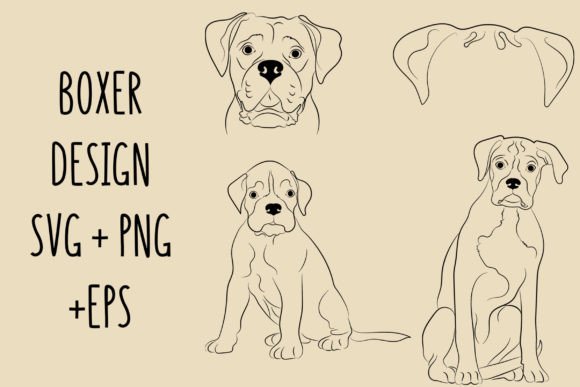 Download Boxer Svg Bundle Outline Clipart - Boxer Collection