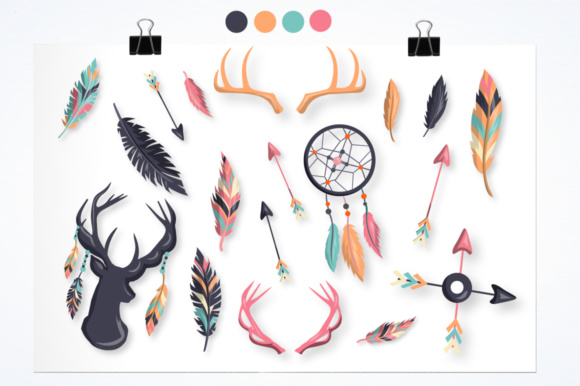 Download Boho Deer Graphics and Illustrations - Boho Collection